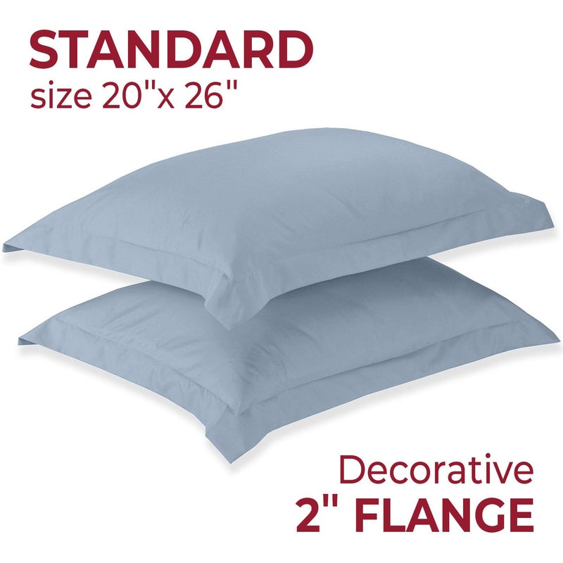 Mellanni Pillow Shams Set - 2 PC Iconic Collection Decorative Pillow Covers - Soft, Cooling, Wrinkle, Fade, Stain Resistant - Luxury Bed Accessories (Standard 20" x 26", Blue Hydrangea) - Image 2